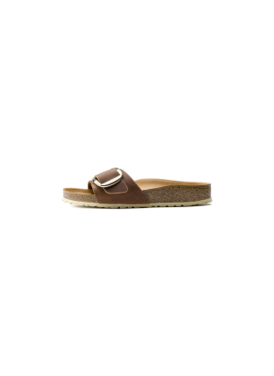 Sandálias Madrid Big Buckle Natural Leather Oiled Birkenstock 1006525 Cognac