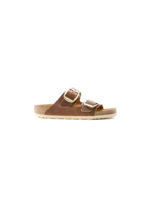 Sandálias Arizona Big Buckle Natural Leather Oiled Birkenstock 1011073 Cognac