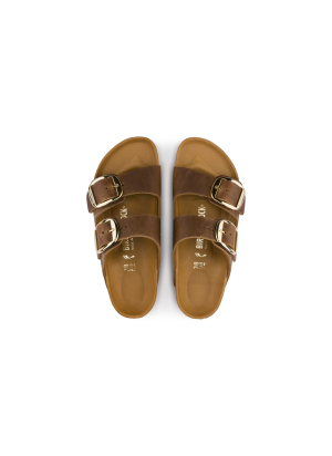 Arizona Big Buckle Natural Leather Oiled Sandals Birkenstock 1011073 Cognac