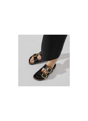 Arizona Big Buckle Natural Leather Sandals Birkenstock 1021476 Black