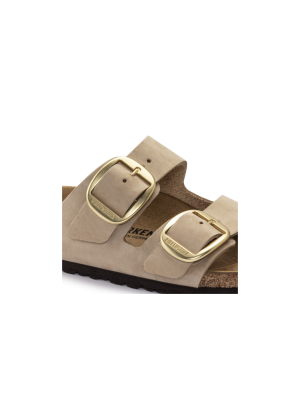 Arizona Big Buckle Nubuk Leather Sandals Birkenstock 1024064 Sandcastle