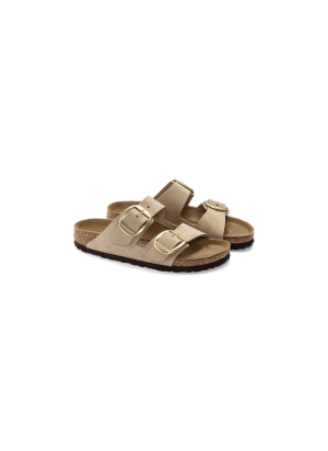 Arizona Big Buckle Nubuk Leather Sandals Birkenstock 1024064 Sandcastle
