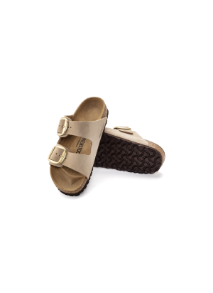 Arizona Big Buckle Nubuk Leather Sandals Birkenstock 1024064 Sandcastle