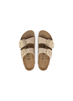 Arizona Big Buckle Nubuk Leather Sandals Birkenstock 1024064 Sandcastle