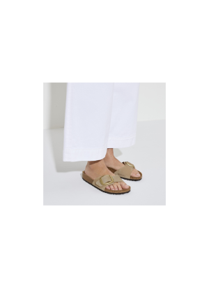 Madrid Big Buckle Nubuk Leather Sandals Birkenstock 1024009 Sandcastle