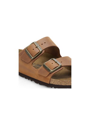Arizona Natural Leather Oiled Sandals Birkenstock 1028272 Cognac