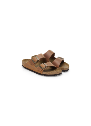 Arizona Natural Leather Oiled Sandals Birkenstock 1028272 Cognac