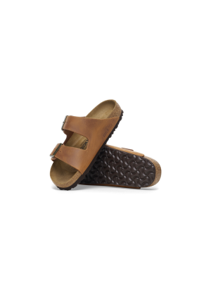 Arizona Natural Leather Oiled Sandals Birkenstock 1028272 Cognac