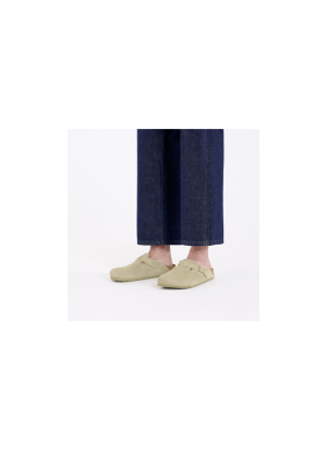 Sandálias Boston Suede Leather Birkenstock 1025844 Faded Khaki