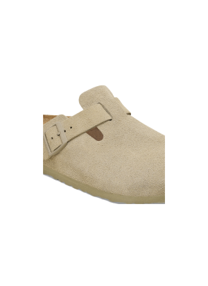 Boston Suede Leather Sandals Birkenstock 1025788 Faded Khaki