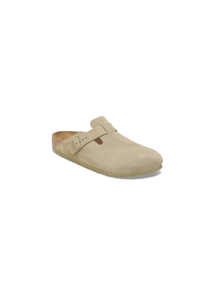 Boston Suede Leather Sandals Birkenstock 1025788 Faded Khaki Boston Suede Leather Sandals Birkenstock 1025788 Faded Khaki