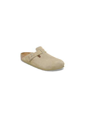 Boston Suede Leather Sandals Birkenstock 1025788 Faded Khaki