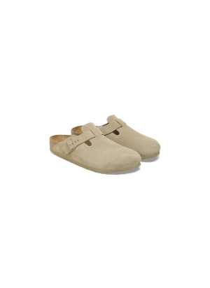 Boston Suede Leather Sandals Birkenstock 1025788 Faded Khaki