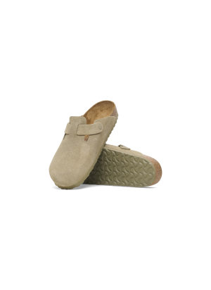 Boston Suede Leather Sandals Birkenstock 1025788 Faded Khaki