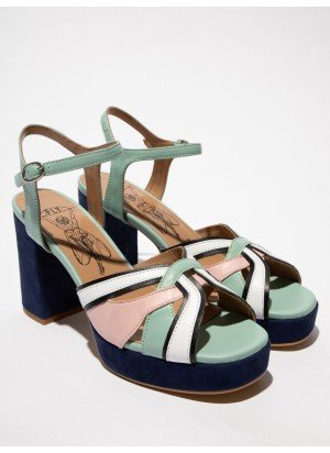 EZUI240FLY Sandals Fly London P145240001 Spearmint/Pale Pink/Black/White