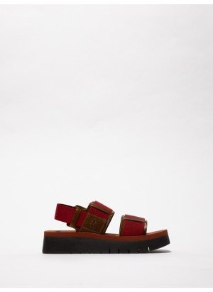 Sandália SORU277FLY Fly London P145277001 Camelo/Vermelho Escuro/Ttijolo
