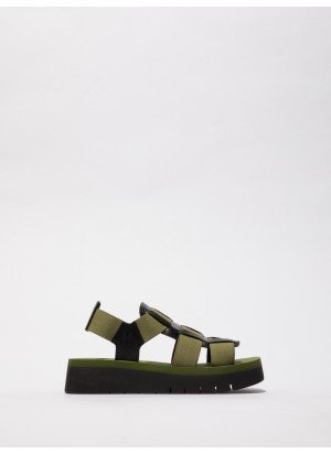 Sandália SAMB245FLY Fly London P145245001 Preto/Verde Exército/Verde Exército
