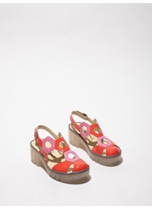 TRUL582FLY Sandals Fly London P501582001 Scarlet/Pink