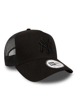 New York Yankees Clean Black On Black A-Frame Trucker Cap New Era 11579474 Black