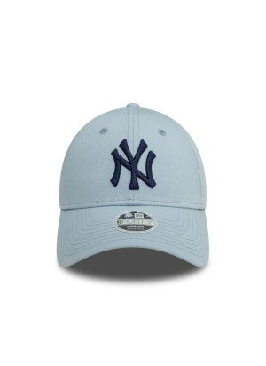 New York Yankees Womens Metallic 9FORTY Adjustable Cap New Era 60595488 Pastel Blue