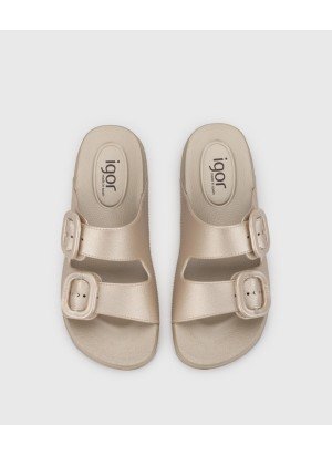 Habana Metal Platino Slippers Igor S10345-388 Gold
