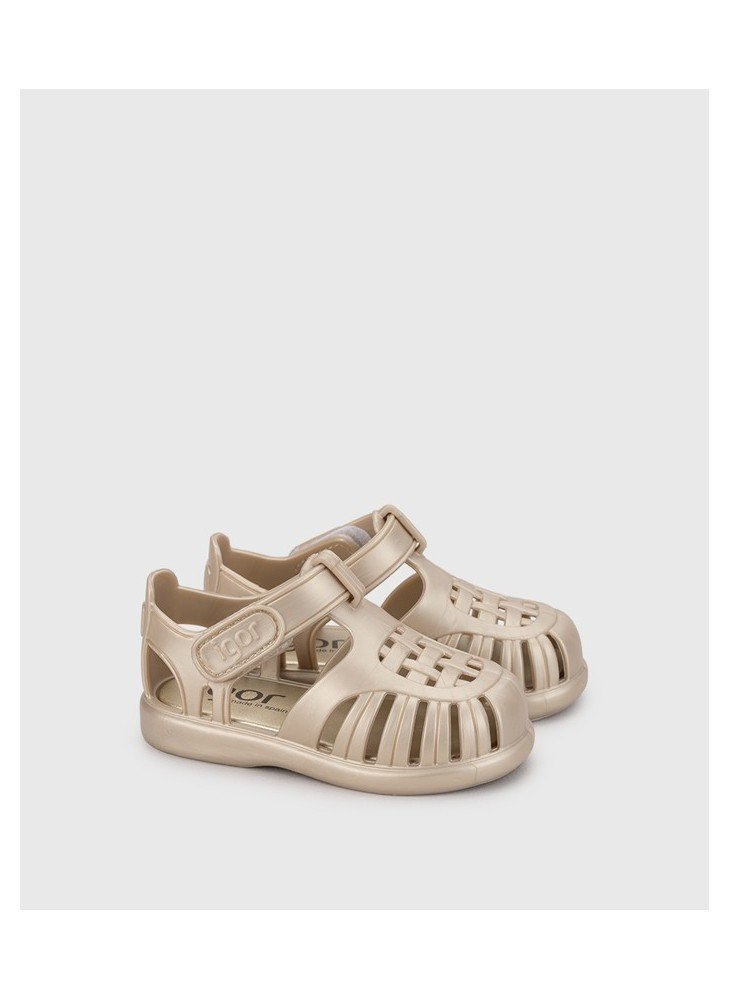 Tobby Metal Platino Sandal Igor S10342-388 Gold
