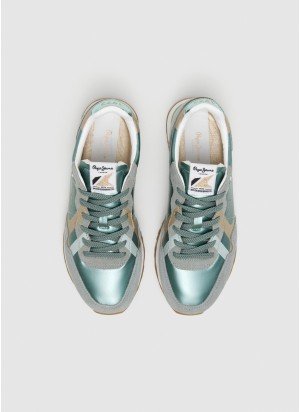 Brit Printy W Sneakers Pepe Jeans PLS40039 610 Bleach Green