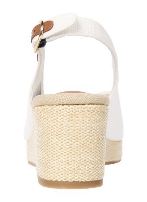 Canvas Slingback Wedge Espadrille Sandals Tommy Hilfiger FW0FW08595YBL White