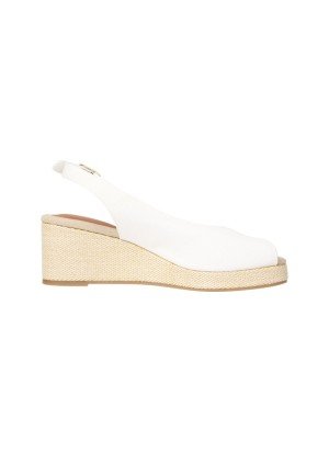 Canvas Slingback Wedge Espadrille Sandals Tommy Hilfiger FW0FW08595YBL White