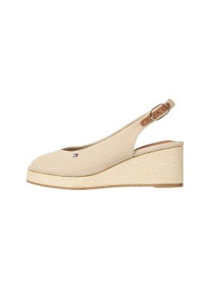 Sandália Canvas Slingback Wedge Espadrille Tommy Hilfiger FW0FW08595ACC Bege