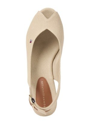Sandália Canvas Slingback Wedge Espadrille Tommy Hilfiger FW0FW08595ACC Bege