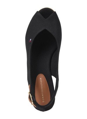 Canvas Slingback Wedge Espadrille Sandals Tommy Hilfiger FW0FW08595BDS Black