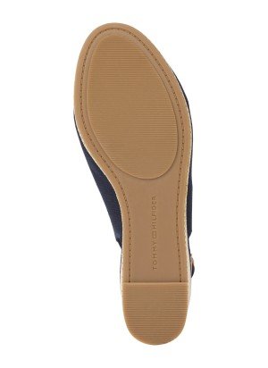 Sandália Canvas Slingback Wedge Espadrille Tommy Hilfiger FW0FW08595DW6 Azul