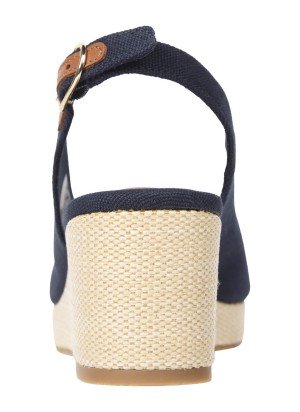 Sandália Canvas Slingback Wedge Espadrille Tommy Hilfiger FW0FW08595DW6 Azul