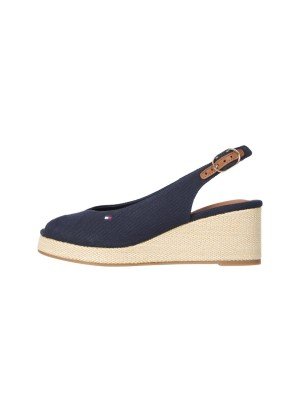 Sandália Canvas Slingback Wedge Espadrille Tommy Hilfiger FW0FW08595DW6 Azul