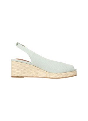 Canvas Slingback Wedge Espadrille Sandals Tommy Hilfiger FW0FW08595L90 Green