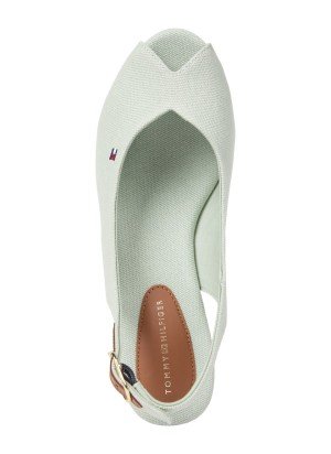 Sandália Canvas Slingback Wedge Espadrille Tommy Hilfiger FW0FW08595L90 Verde