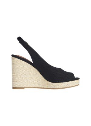 Wedge Heel Slingback Espadrille Sandals Tommy Hilfiger FW0FW08597BDS Black