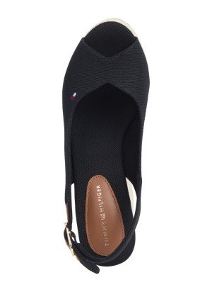 Sandália Wedge Heel Slingback Espadrille Tommy Hilfiger FW0FW08597BDS Preto
