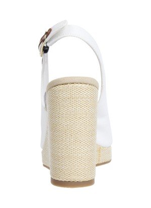 Wedge Heel Slingback Espadrille Sandals Tommy Hilfiger FW0FW08597YBL White