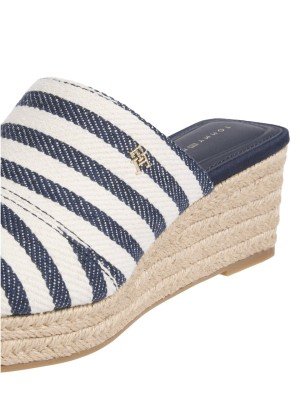 Stripe Espadrille Wedge Mules Sandals Tommy Hilfiger FW0FW086660GZ Blue