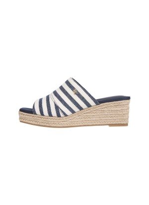 Stripe Espadrille Wedge Mules Sandals Tommy Hilfiger FW0FW086660GZ Blue