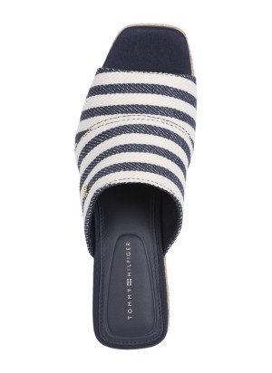Stripe Espadrille Wedge Mules Sandals Tommy Hilfiger FW0FW086660GZ Blue