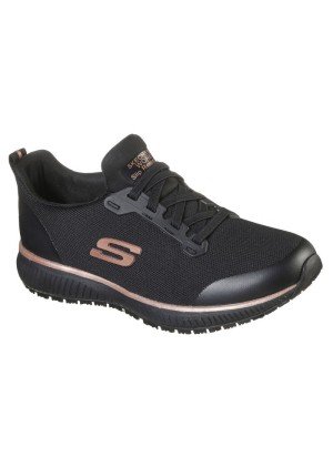 Squads Sr Work Sneakers Skechers 77222EC-BKRG Black/Rose Gold