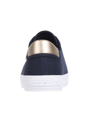 Canvas Metallic Heel Trainers Sneakers Tommy Hilfiger FW0FW08647DW6 Space Blue