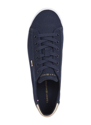Canvas Metallic Heel Trainers Sneakers Tommy Hilfiger FW0FW08647DW6 Space Blue