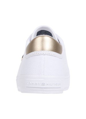 Canvas Metallic Heel Trainers Sneakers Tommy Hilfiger FW0FW08647YBS White
