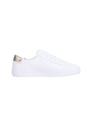 Canvas Metallic Heel Trainers Sneakers Tommy Hilfiger FW0FW08647YBS White