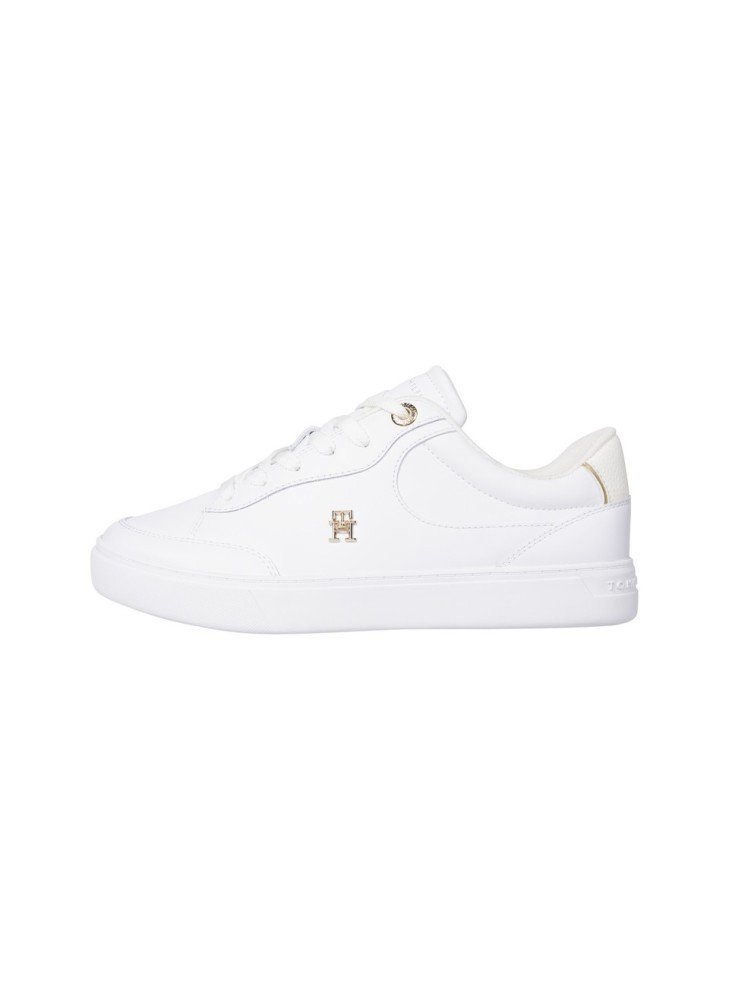 Leather TH Monogram Court Trainers Sneakers Tommy Hilfiger FW0FW08322YBS White Leather TH Monogram Court Trainers Sneakers Tommy Hilfiger FW0FW08322YBS White