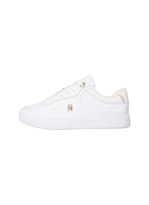 Leather TH Monogram Court Trainers Sneakers Tommy Hilfiger FW0FW08322YBS White
